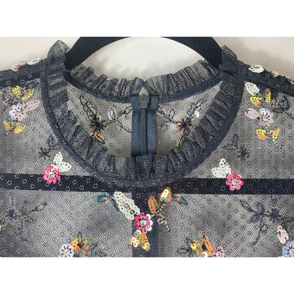 NWT NEEDLE & THREAD DRESS 2 BLACK MILKMAID WITCHY EDGY WHIMSIGOTH EVENT COCKTAIL - Picture 8 of 16